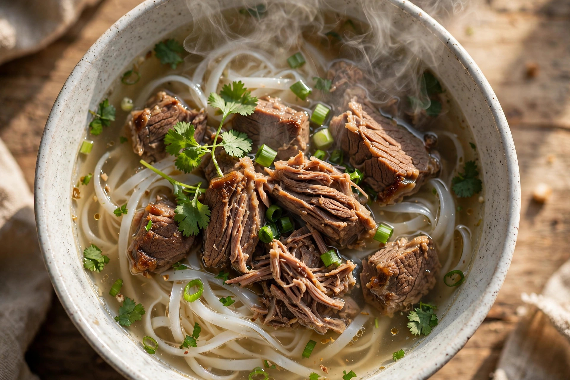 软糯牛腩河粉写实食物照片