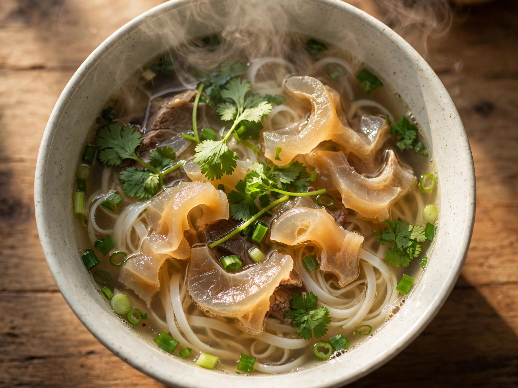 Q弹牛筋河粉写实食物照片