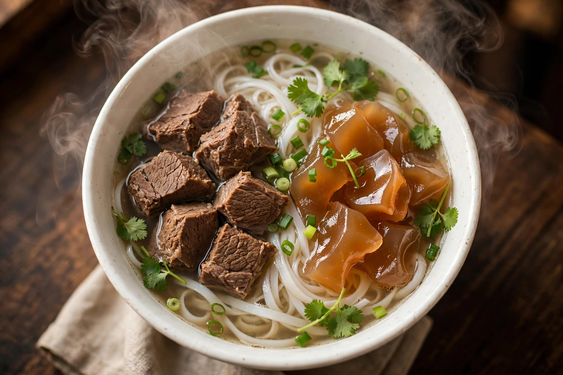 牛腩牛筋双拼河粉写实概念图